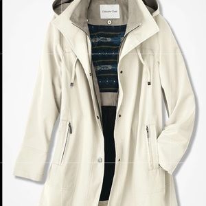 Coldwater Creek All-Season Water Repellent Jacket Coat Ivory Plus 2X XXL